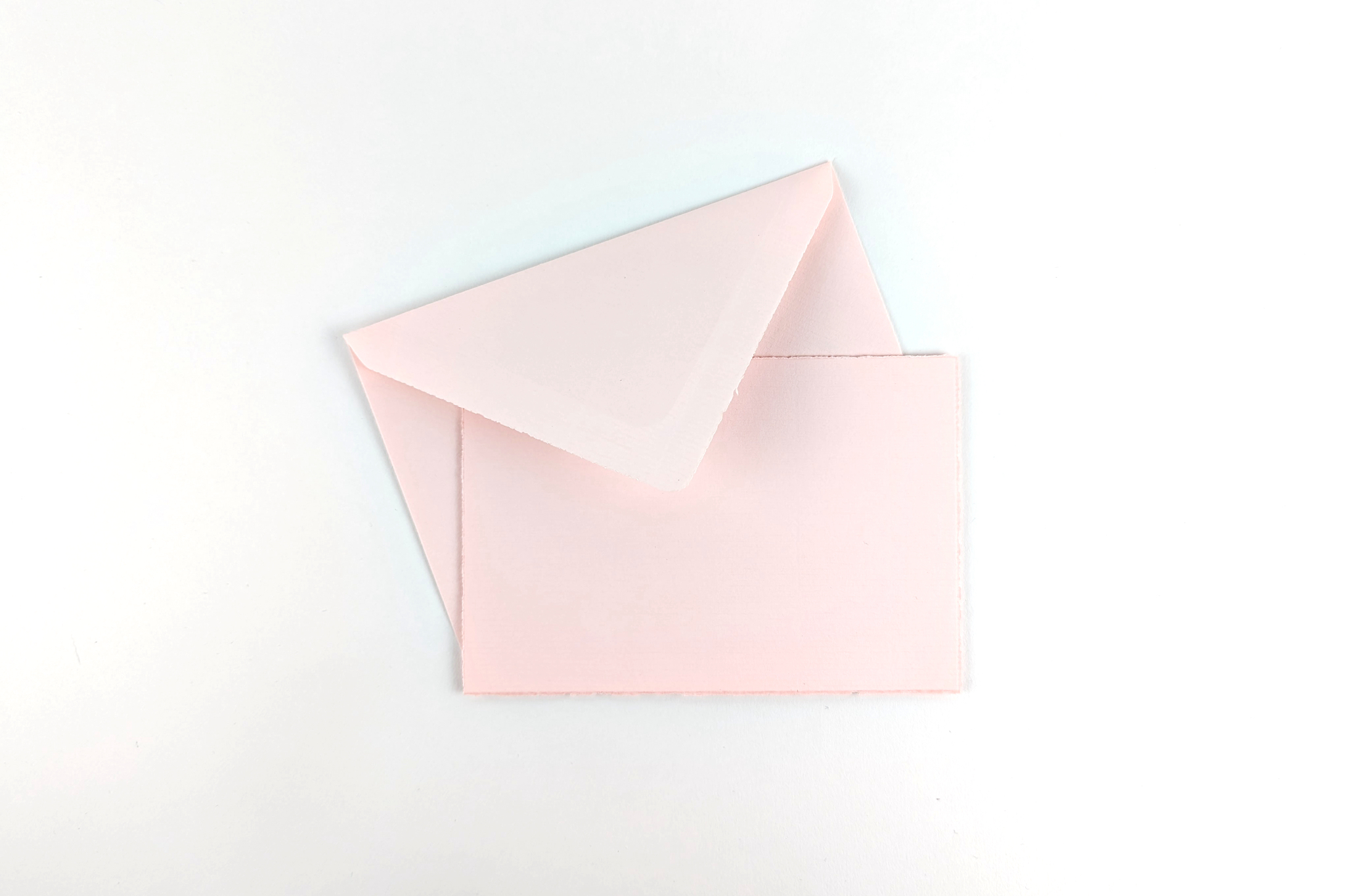 Pink Deckled Edge Medium Note Card with matching pink envelope.